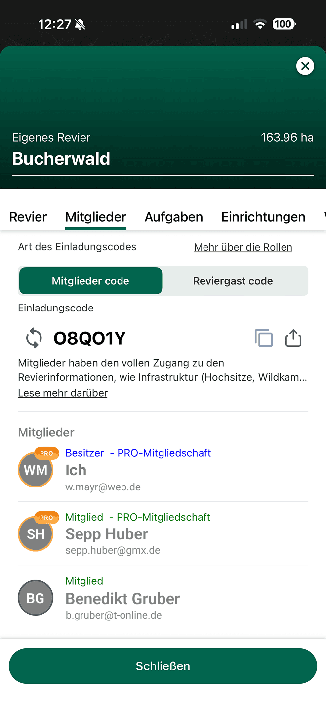 Mit Ihrem Jagdteam koordinieren